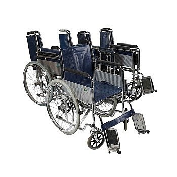 Blue  Wheelchair Black Foot Rests